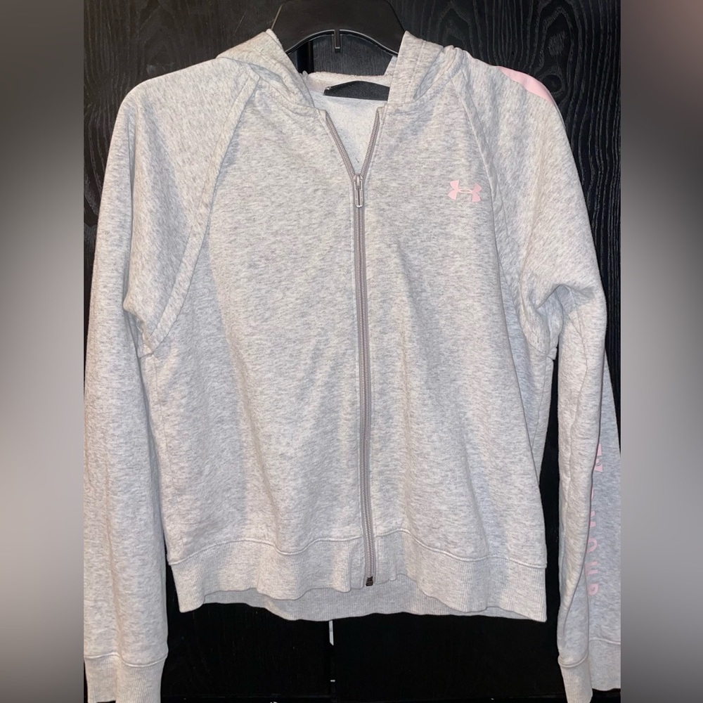 Under Armour Pink and Grey Zip Up